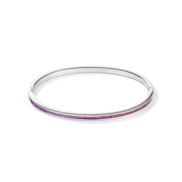 Armreif Edelstahl silber & Kristalle Pavé amethyst 17 von Cœur de Lion bei Juwelier Martin in Wittlich
