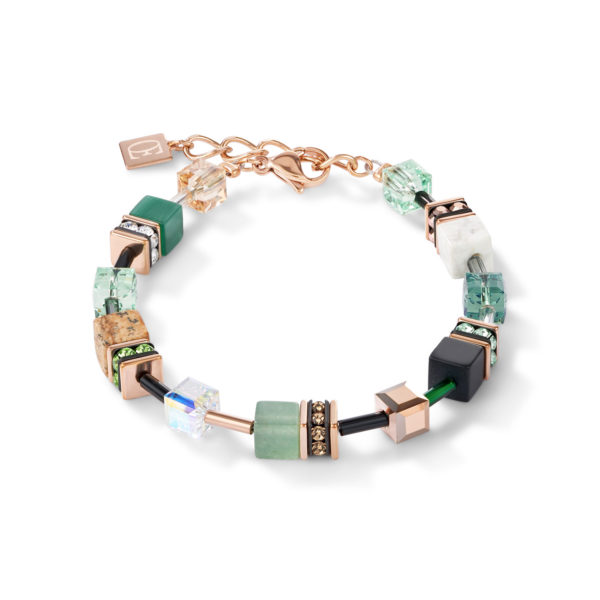 Armband GeoCUBE® Swarovski® Kristalle & Edelsteine grün-beige von Cœur de Lion bei Juwelier Martin in Wittlich