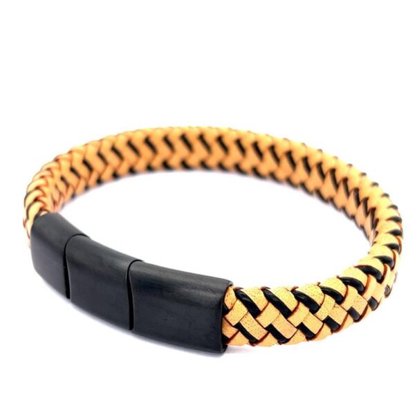 Leder-Armband | hellbraun/schwarz 4-203606-001