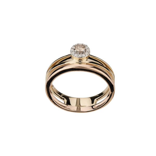 Damenring Mehrsteiner Gold 585 tricolor 6-211700-001