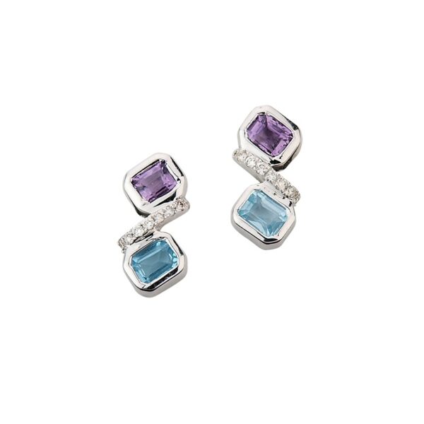 585/- Ohrstecker | Amethyst u. Blautopas 6-209141-001