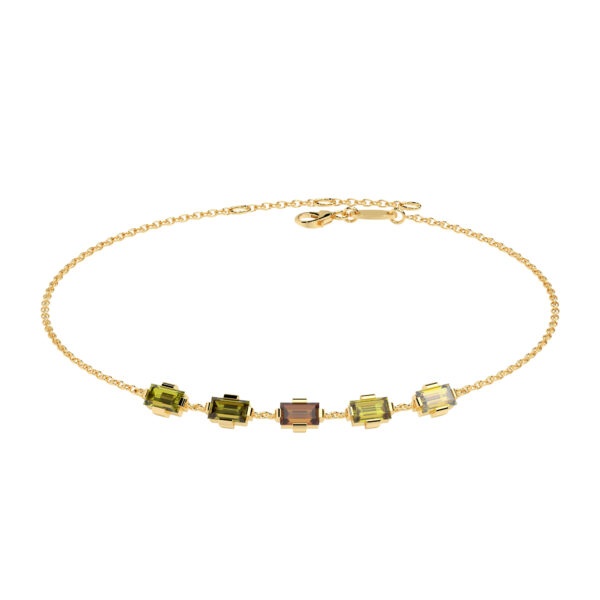 Armband grüne Baguette Zirkonia vergoldet TA116-G
