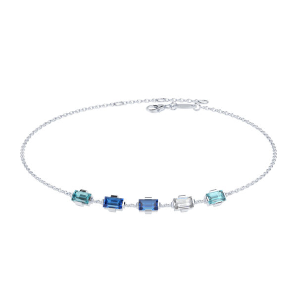Armband blaue Baguette Zirkonia Silber TA116-S