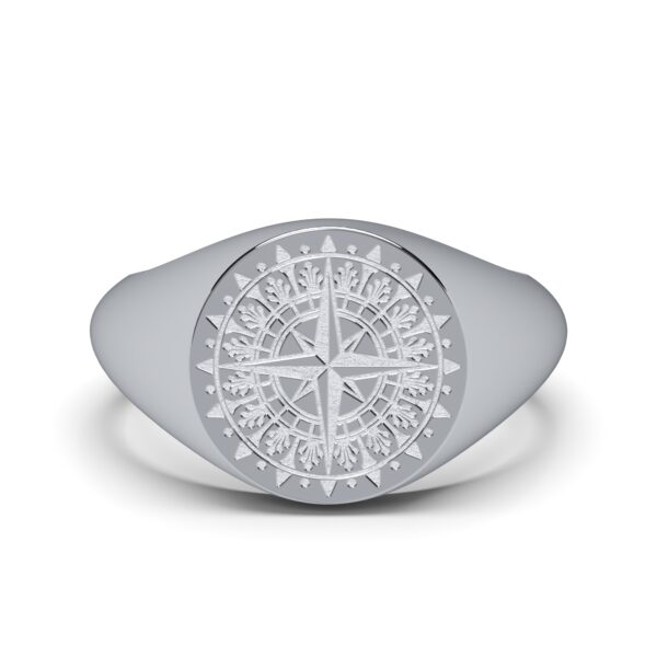 Siegelring rund Kompass Silber TMR004-S-66 – Bild 2