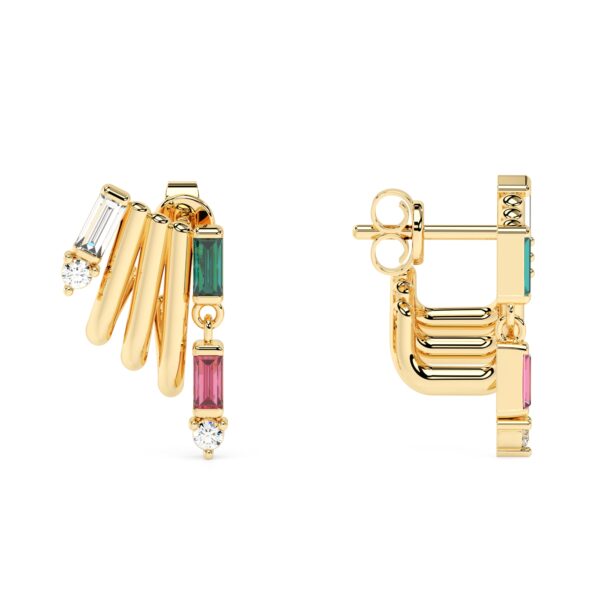 Ear Climber mehrfarbige Baguette Gold TO212-G – Bild 2