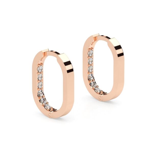 Creolen oval Zirkonia innen Roségold TO228-R
