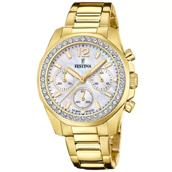 FESTINA DAMEN UHR BOYFRIEND RAINBOW F20609/1 PERLMUTT, EDELSTAHL ARMBAND